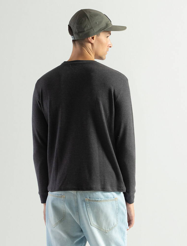 Remera Manga Larga Termal Gris Oscuro