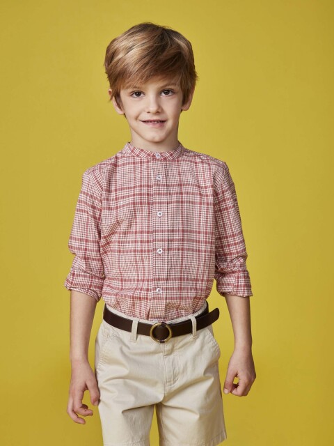 Camisa Mao Cuadros Rosa