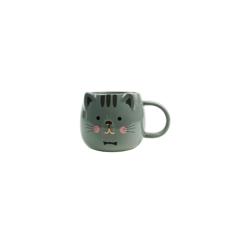 TAZA CERAMICA GATO GRIS GRIS