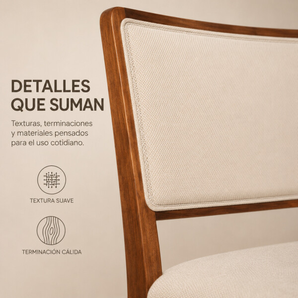 Silla De Comedor ComboHome Lola Madera Maciza Ratan Natural Blanco 1