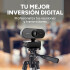 Cámara Web Cam Full HD 1080p USB 360 Micrófono Tripode 110Cm Color Plateado