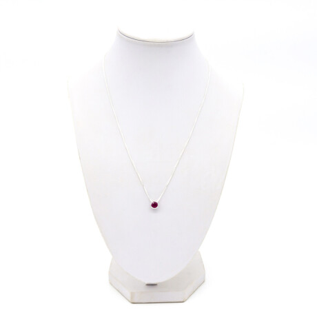 Conjunto de Cadena Veneciana y dije de Plata 925 con Rubí Punto de Luz
