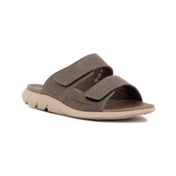 Country Sandalia De Hombre Doble Tira C/ Velcro - Kaki Kaki