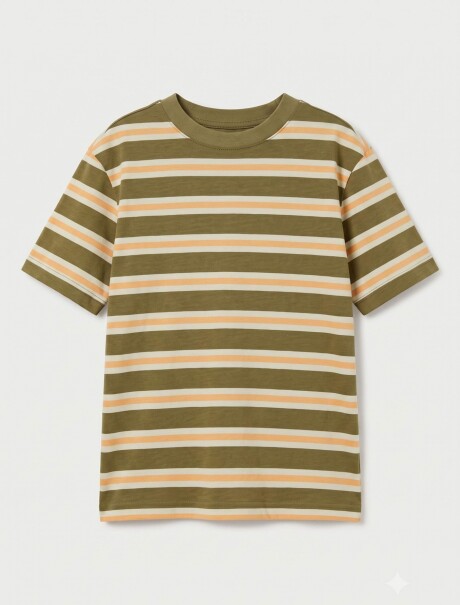 CAMISETA BÁSICA A RAYAS MULTICOLOR