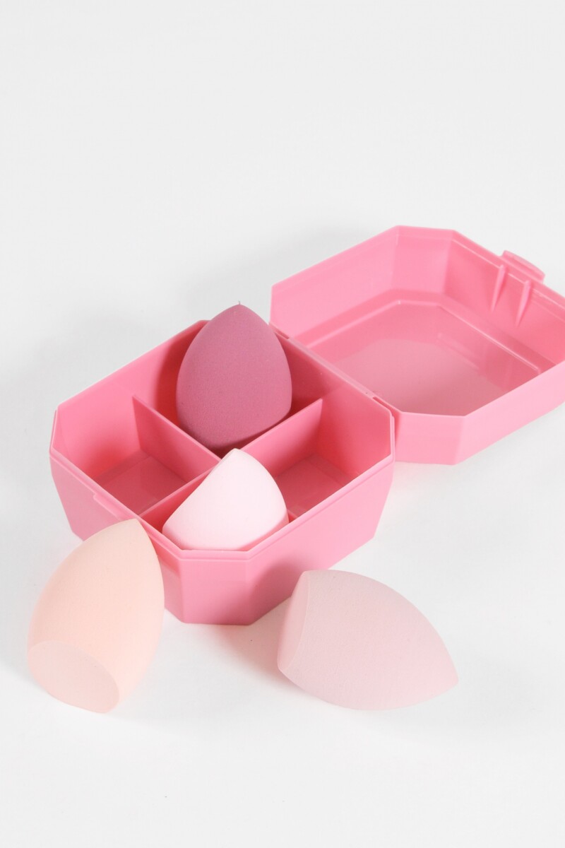 Set de cuatro esponjas faciales rosa