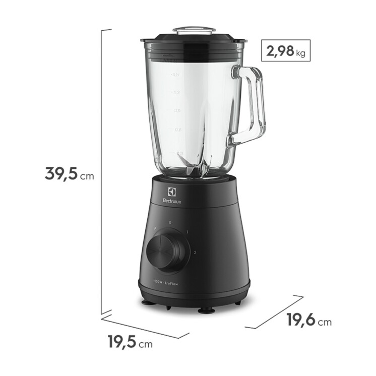 Licuadora Electrolux Efficient 500 W Jarra de Vidrio 1,95 L TruFlow EBS20 Licuadora Electrolux Efficient 500 W Jarra de Vidrio 1,95 L TruFlow EBS20