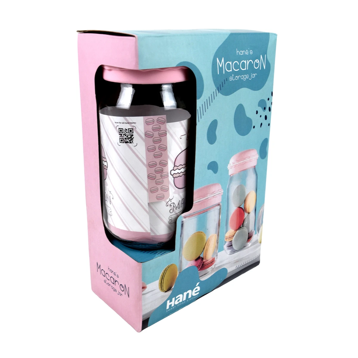 FRASCO VIDRIO SET X3PCS MACARON STORAGE PASTEL 