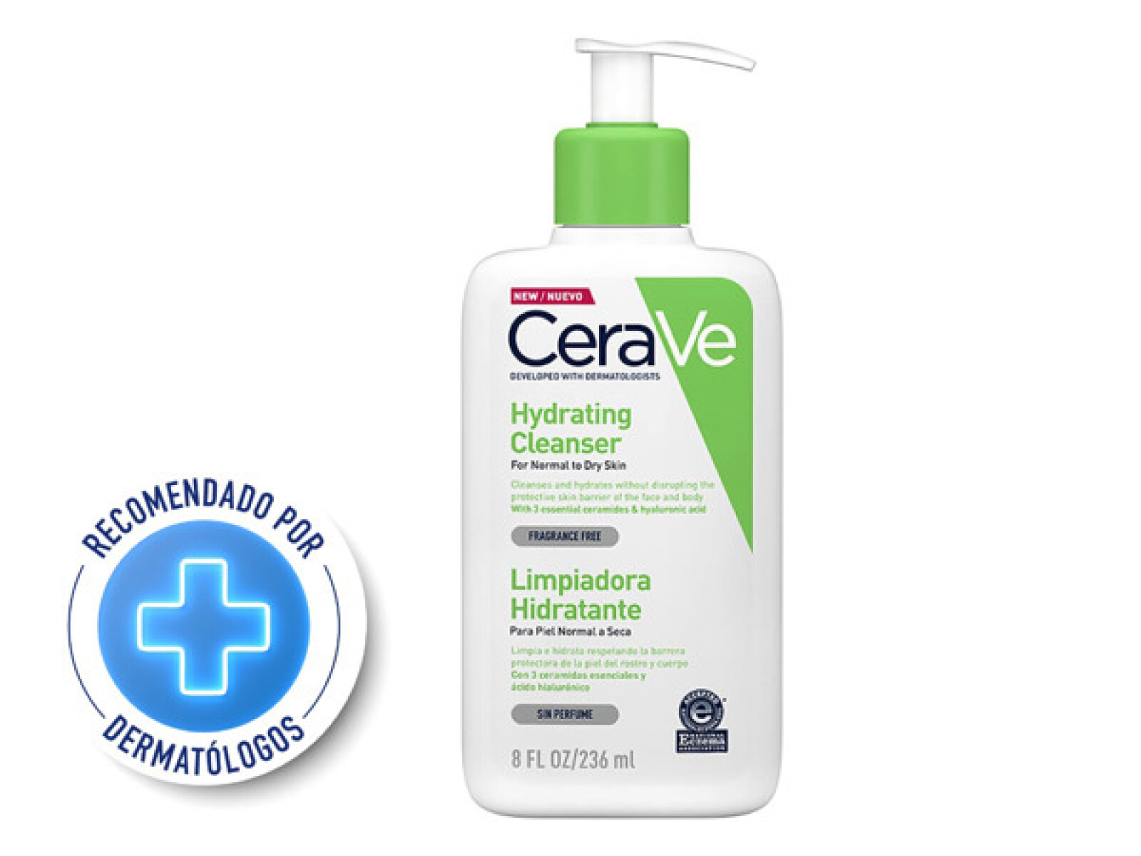 CeraVe Limpiador Hidratante Piel Normal a Seca 236 ml – Limpieza y Suavidad