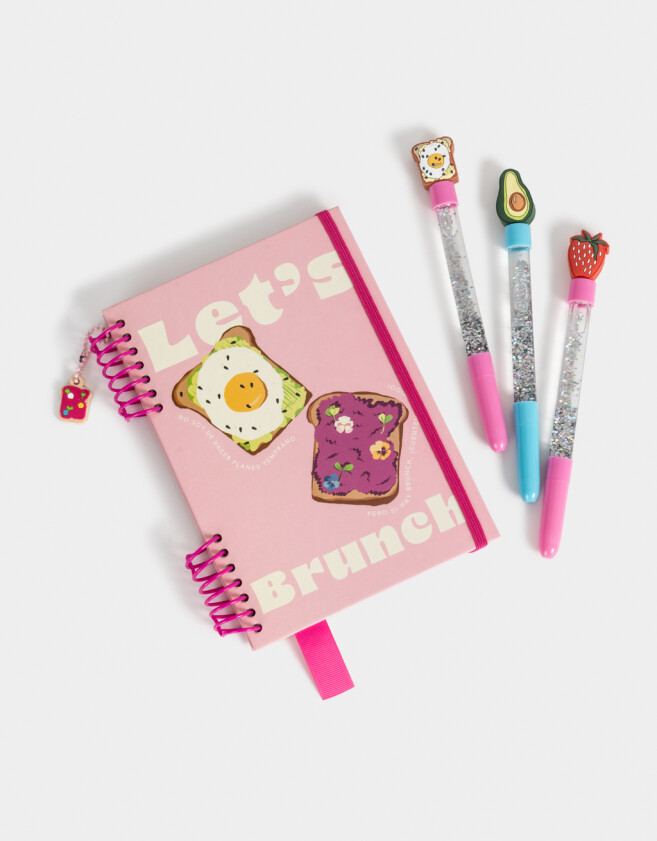 Anotadores Cuadernos y Memos Cuaderno A5 "let's Brunch" - Rosa Claro
