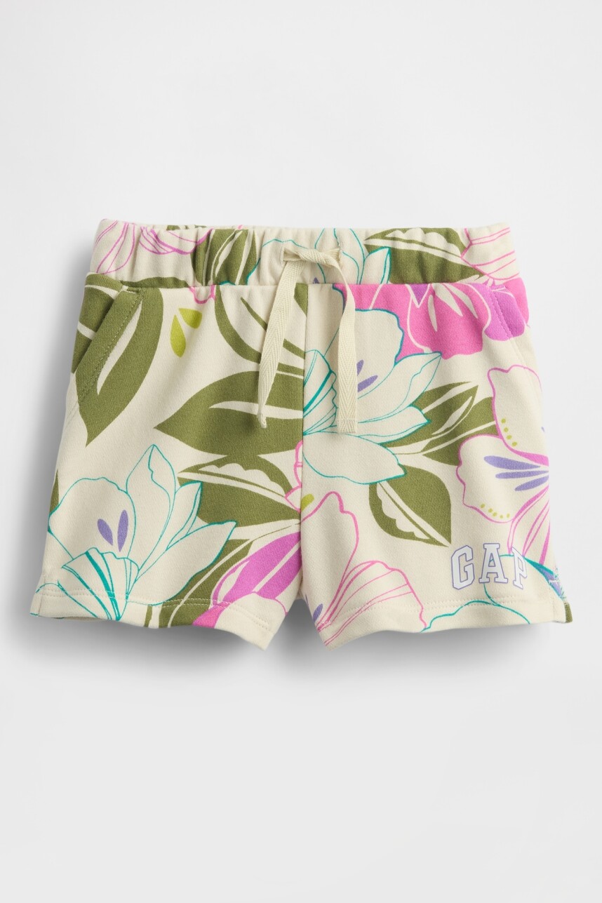 Short Sin Felpa Logo Gap Toddler Niña Tropical Floral
