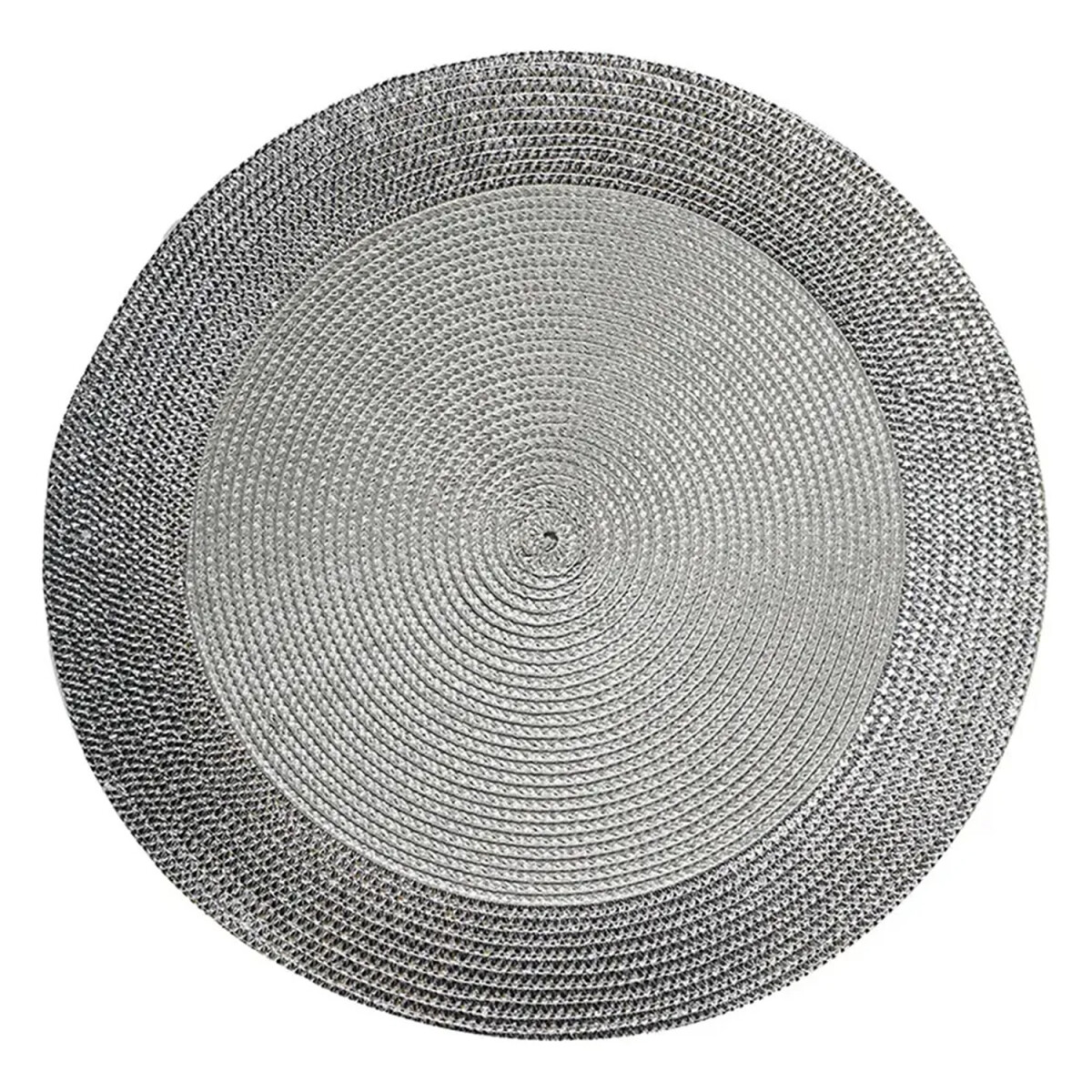 Mantel Individual Diseño Glow Redondo en PP Ø38Cm Paramount - Plateado 