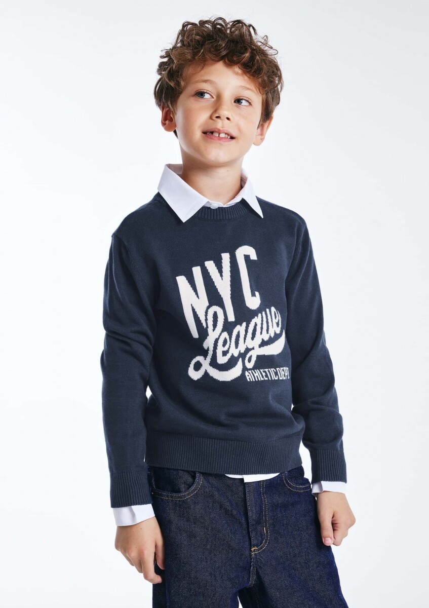 BUZO INFANTIL CON RAYAS - AZUL 