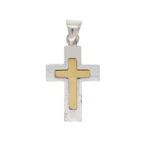Cruz de plata 925 y double en oro 18 ktes. Cruz de plata 925 y double en oro 18 ktes.
