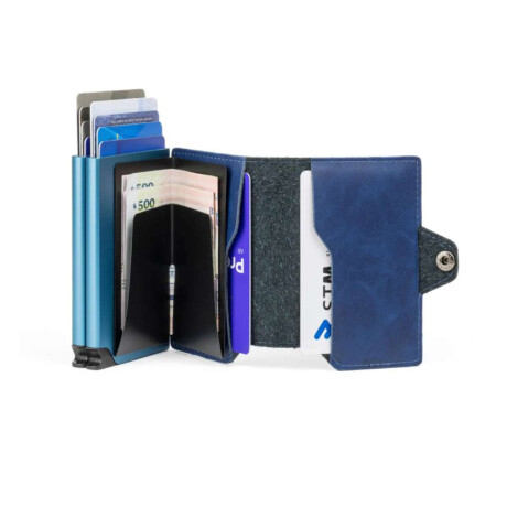 Billetera Baleine Double Kansas Zipper Original Navy