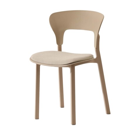 SILLA DE COMEDOR POLIPROPILENO NATURAL-BEIGE NÓRDICA TAPIZADA
