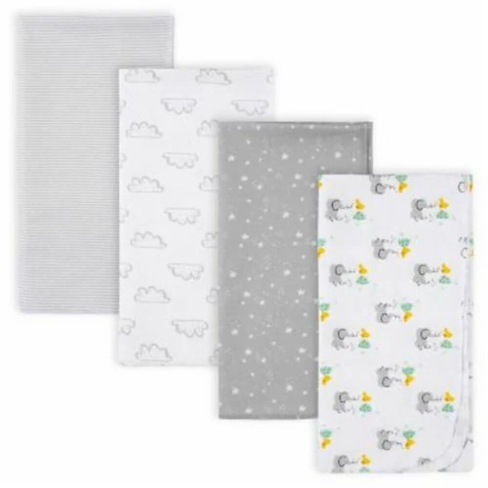 Set sabanas recibidores multifuncion gerber x4 elefante gris