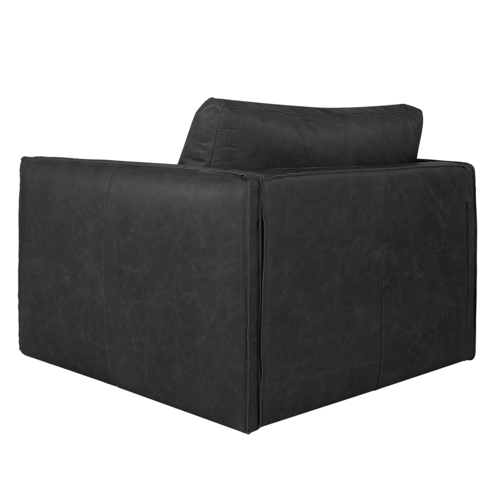 BUTACA 1 CUERPO CUERO-100-NATURAL NEGRO ROMEO