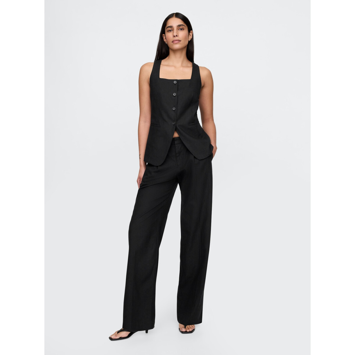365 LR WIDE LEG - LINEN - BASIC BLACK 2 