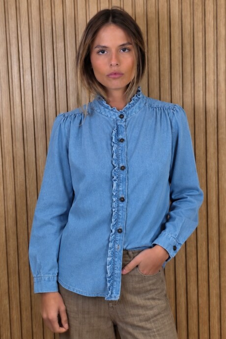 Camisa Magda Denim Celeste