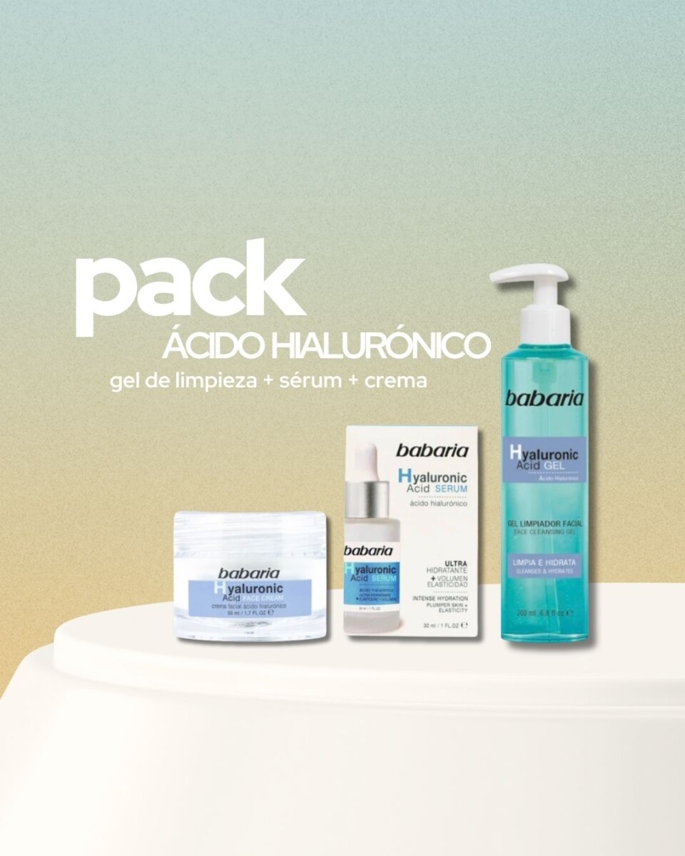 Pack Hialurónico: gel limpiador + sérum + crema 