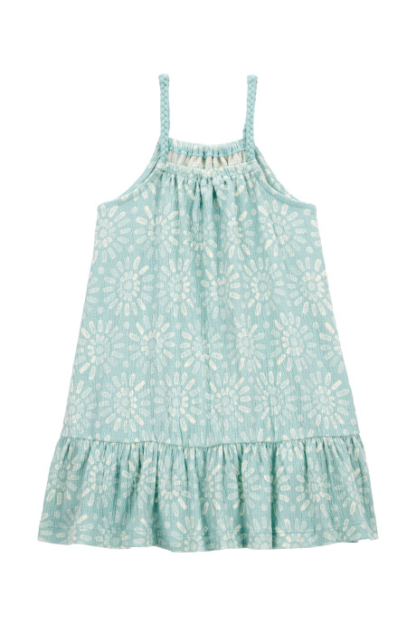 Vestido de jersey arrugado, diseño floral Sin color