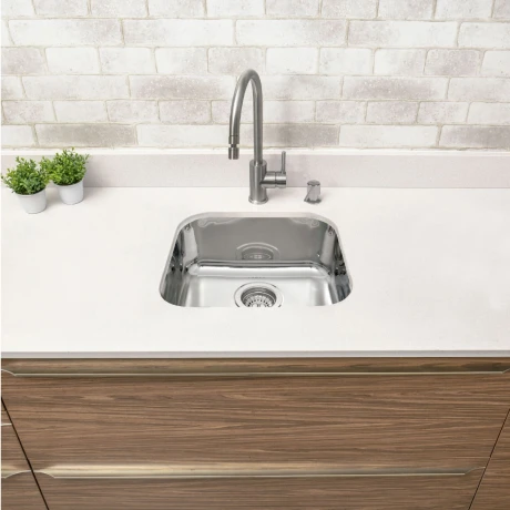 Pileta De Cocina Acero Inoxidable 40X34X14Cm Con Valvula Canastilla Tramontina 000