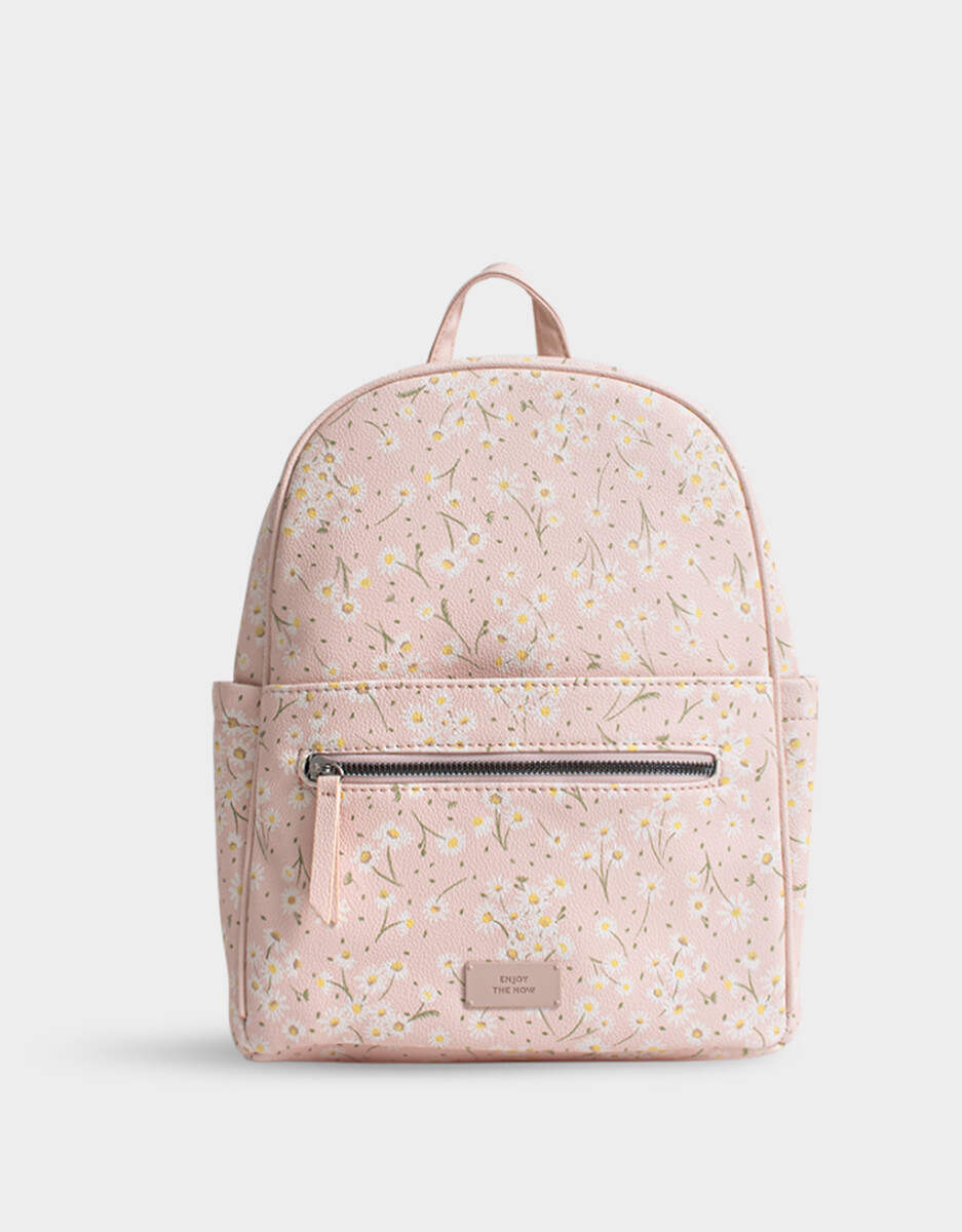 Mochila Cuerina Margaritas 