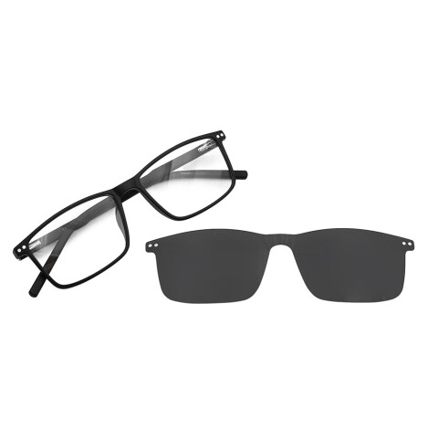 Lentes 2 En 1 Polarizada Chilli Beans Cuadrado Gris/Negro