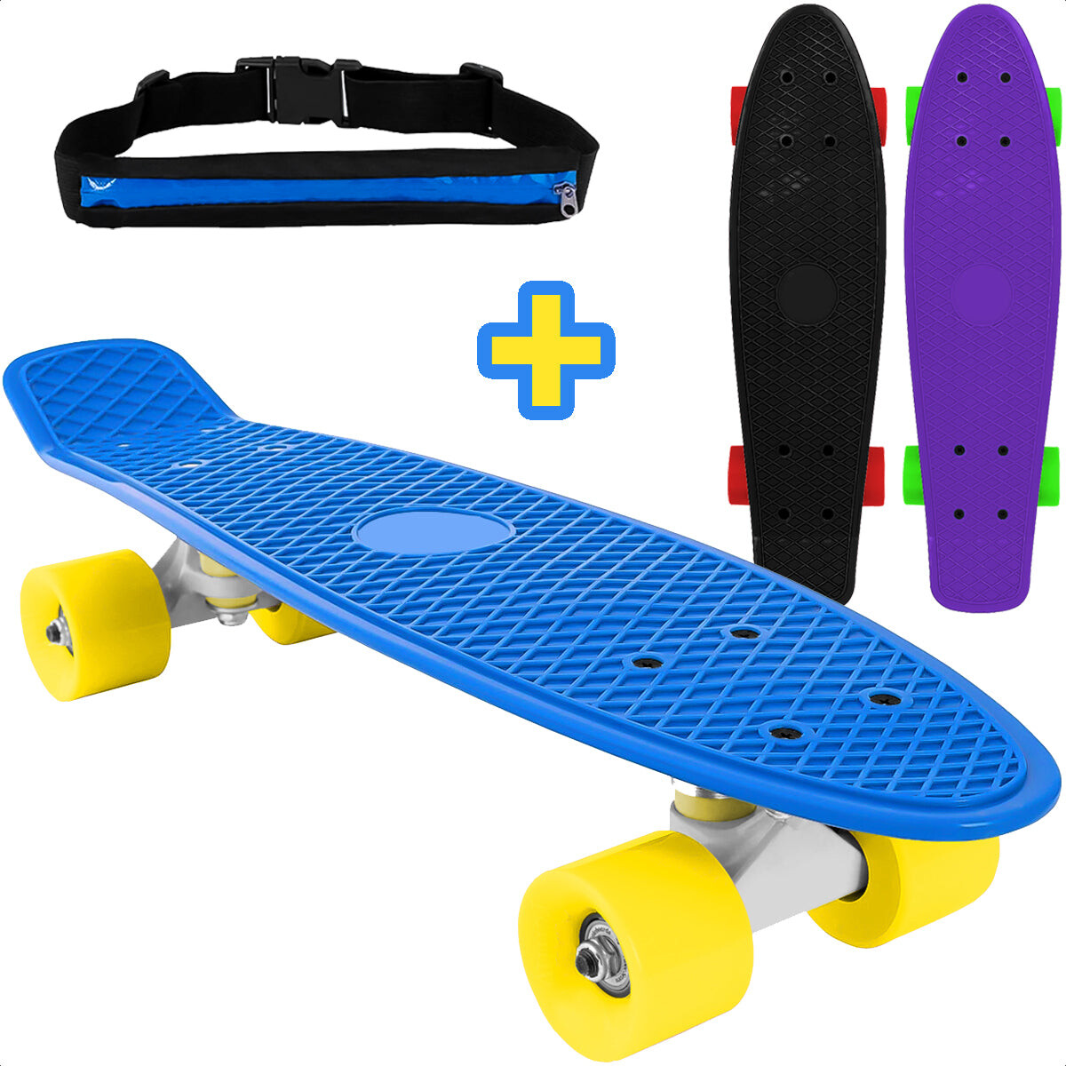 Skate Longboard Penny 57cm Patineta Aluminio + Bolso - Celeste-Estilo 2 