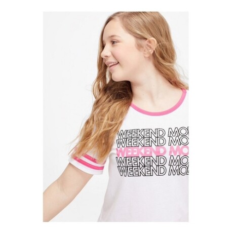 Remera para niña Justice Weekend Blanco