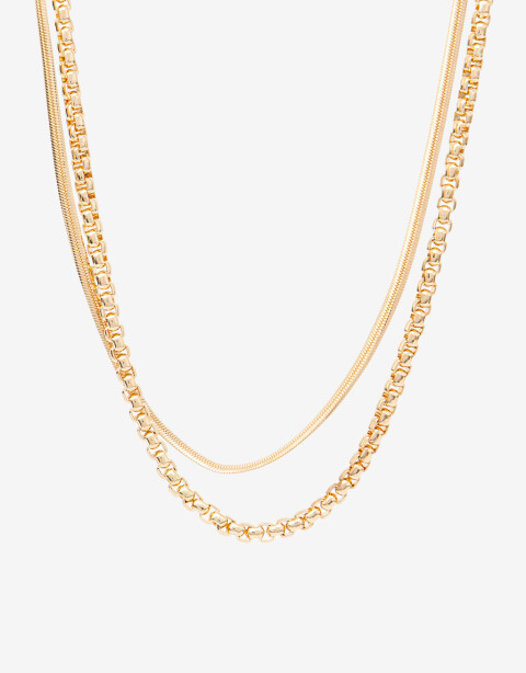 Collares Cortos Metal Collar De Cadenas - Dorado