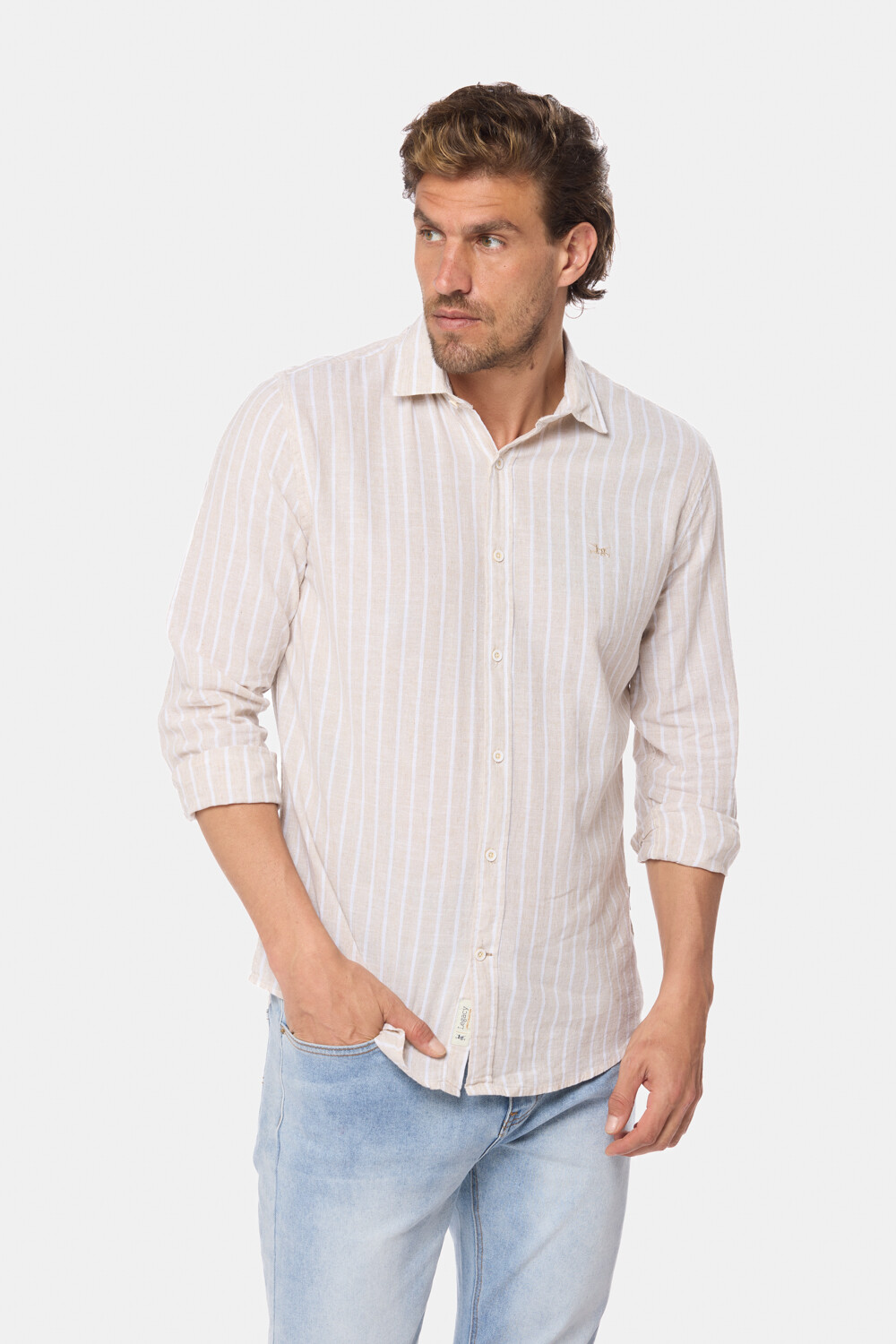 CAMISA DE LINO Beige