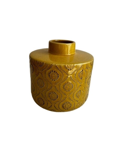 FLORERO ÉTNICO CERÁMICA 17X17X15.5CM AMARILLO FLORERO ÉTNICO CERÁMICA 17X17X15.5CM AMARILLO