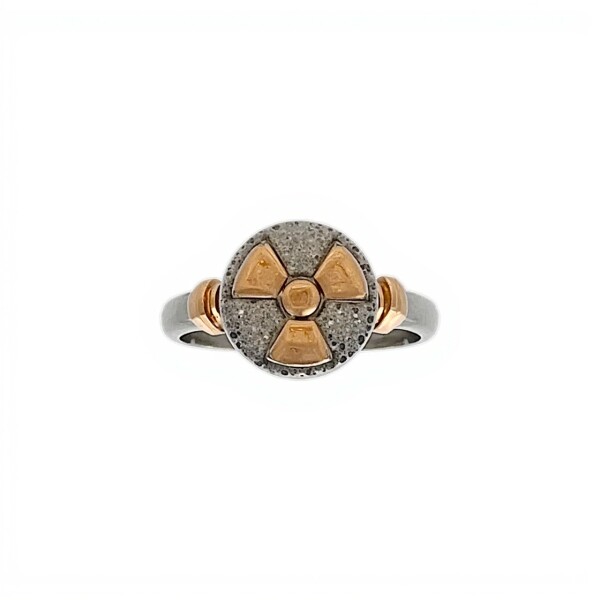 Anillo Profesión Radioterapia-Plata y Oro-Sin Piedra-AP5014 sinpiedra