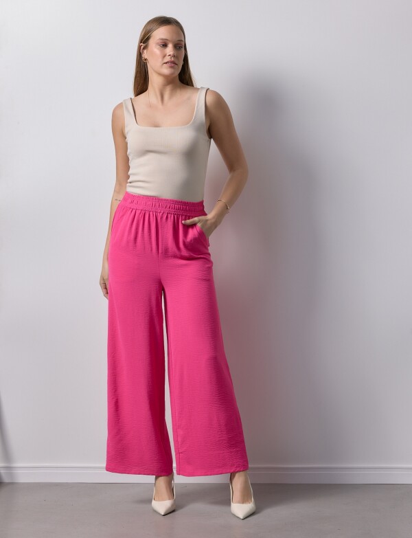 Pantalon Wide Leg Solid FUCSIA