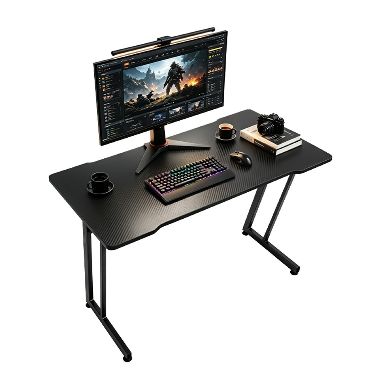 Escritorio 120 cm Hierro y Madera Mövi Gamers ESH0043 - NEGRO 