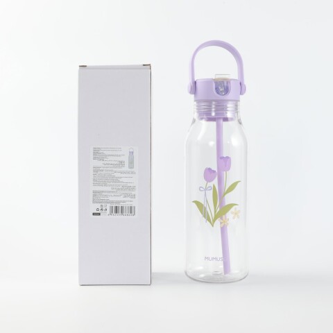 BOTELLA PLÁSTICA FLORAL CON ASA (1000 ML / VIOLETA) BOTELLA PLÁSTICA FLORAL CON ASA (1000 ML / VIOLETA)