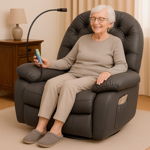 Sillón Masajeador Poltrona Con Control Y Soporte Para Celular GRIS