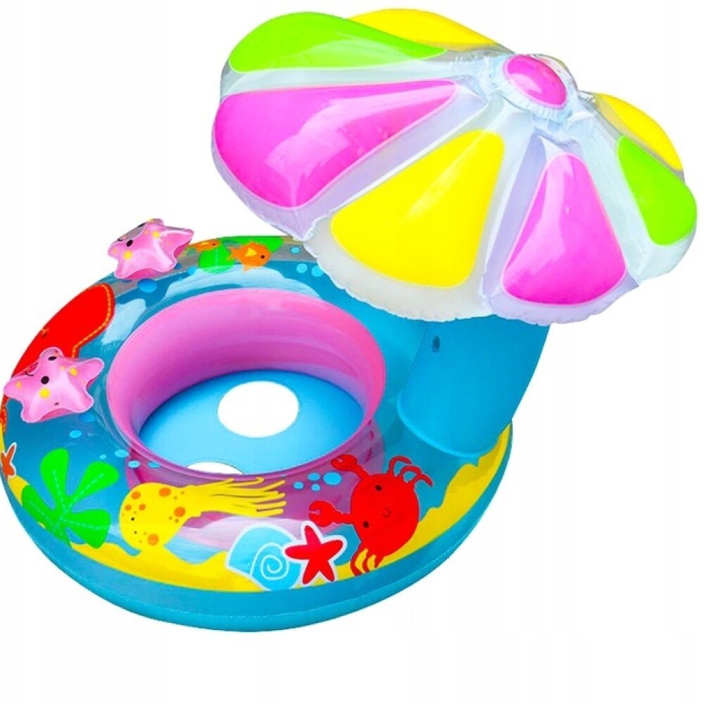 Flotador bebe pañal con techo sombrilla incorporada Flotador bebe pañal con techo sombrilla incorporada