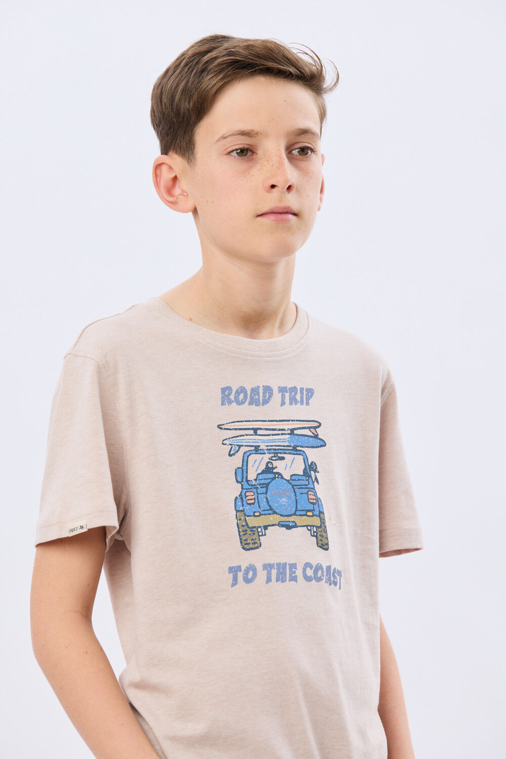 REMERA ESTAMPADA DE ALGODÓN Beige