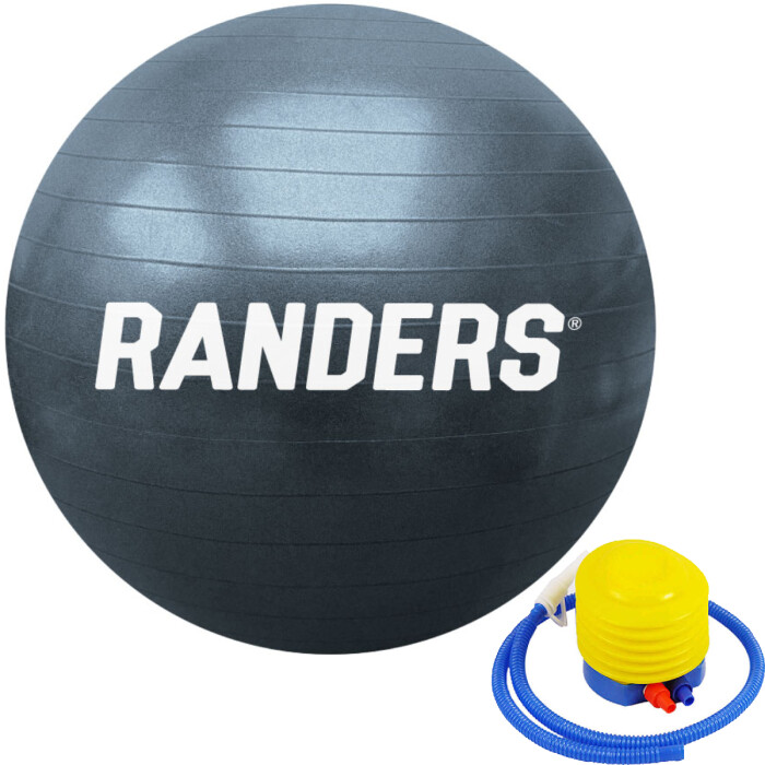 Pelota de pilates 65cm Randers + Inflador de Regalo Negra