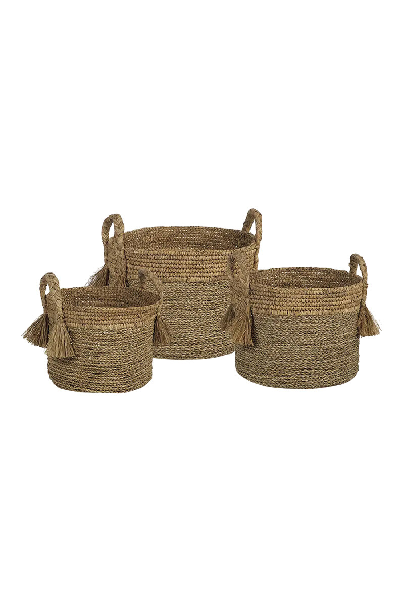 CANASTOS SET X 3 CANASTOS SUMATRA SISAL Y SEAGRASS