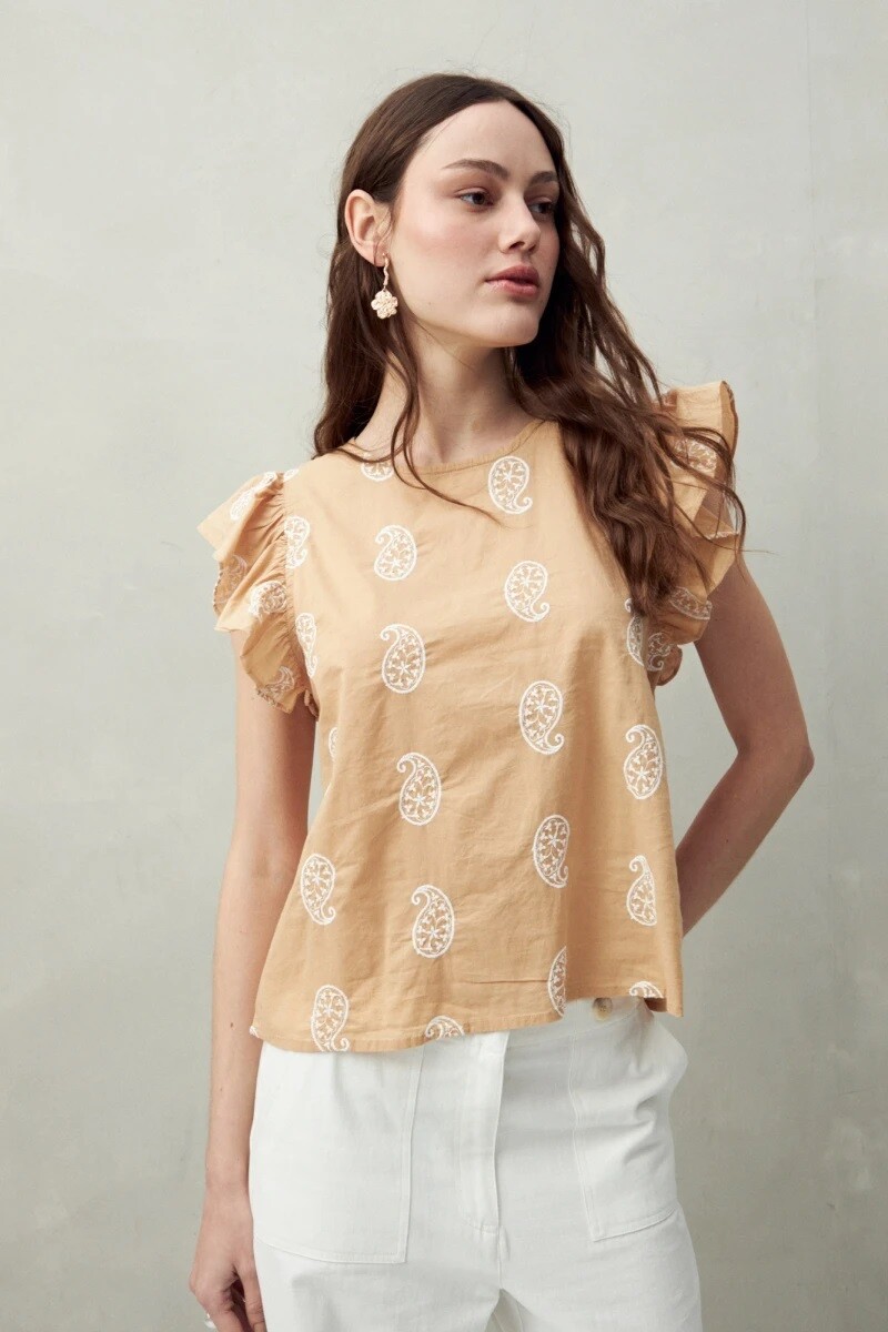 BLUZA D.CASSIN MACEDONIA - CARAMELO 