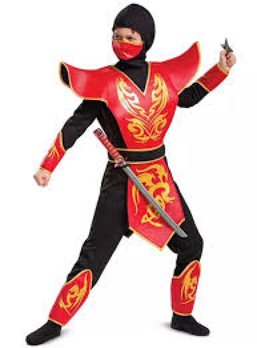 Disfraz Ninja con Espada, Máscara y Estrella talle M 
