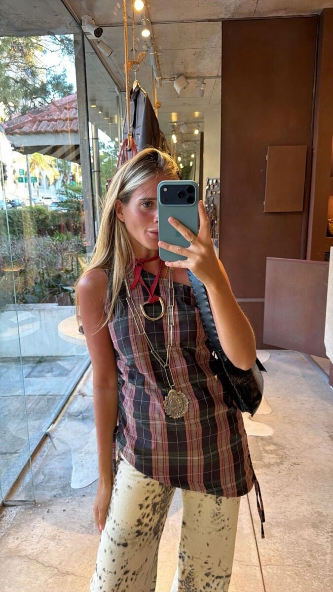 Scottish Diagonal Top - Verde / Rosa 