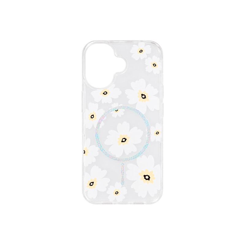 Protector para iPhone 17 diseño de flores color blanco Protector Para Iphone 17 Diseño De Flores Color Blanco