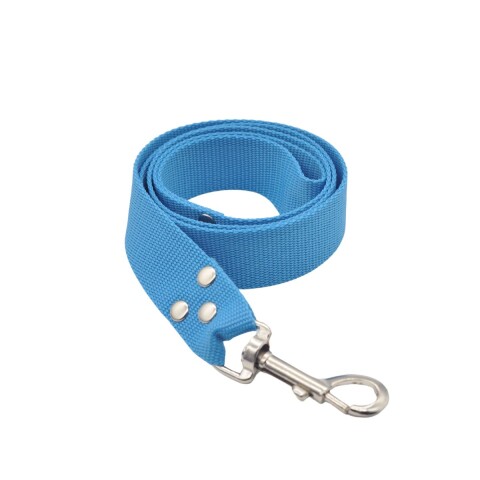 CORREA PERRO ENGANCHE MOSQUETON 1.20 M X 3.5 CM CELESTE