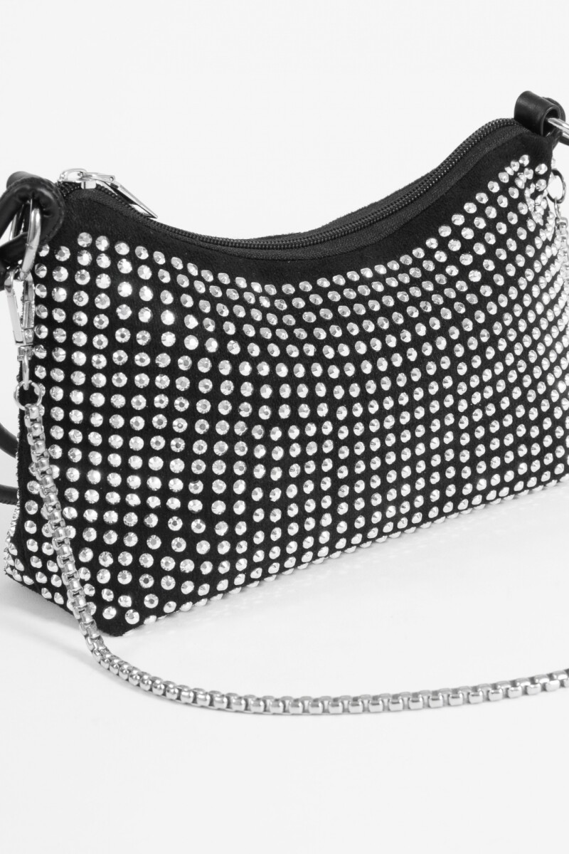 Cartera fiesta strass plateado