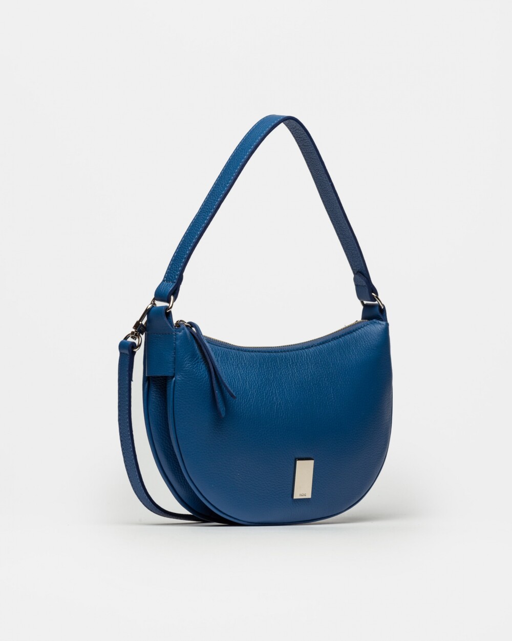 Cartera al Hombro Lua En Cuero Graneado Azul