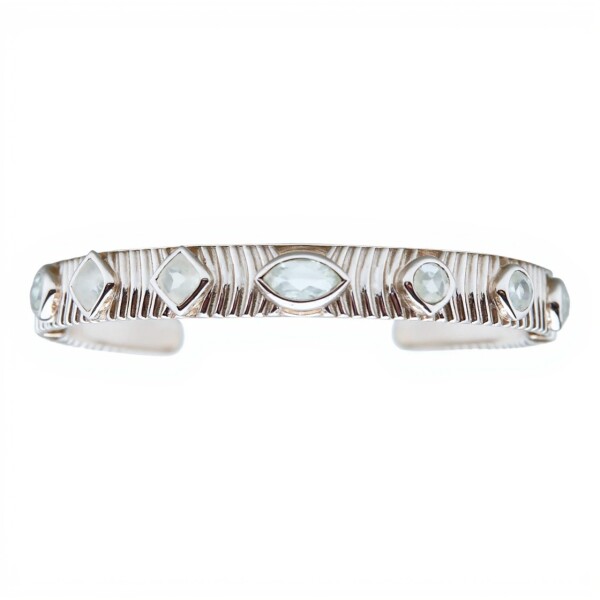 Brazalete Pune- Plata 925 rodinada-Piedra Luna-BR2020 conpiedra